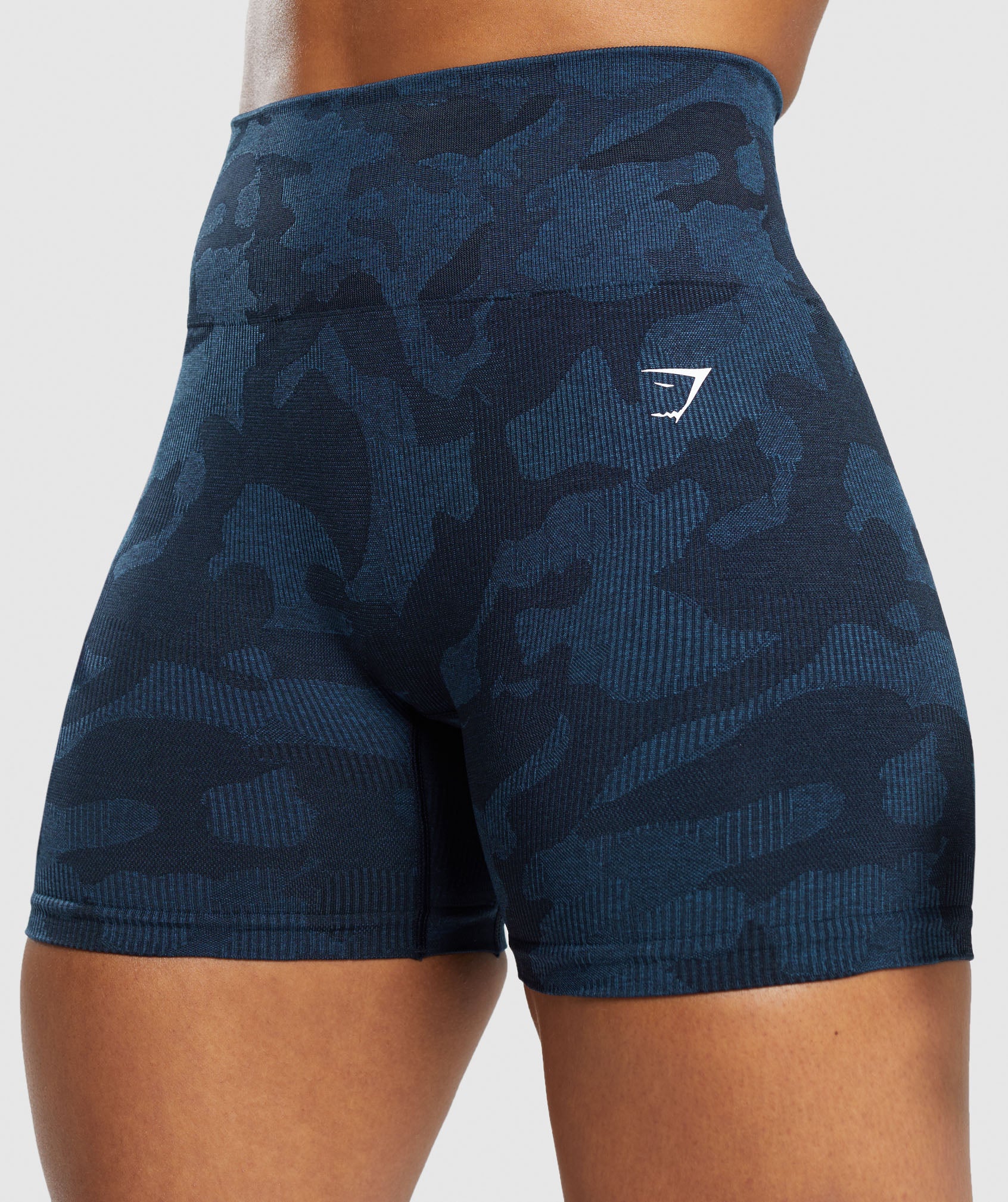 GS  Adapt Camo Seamless Ribbed Shorts - Midnight Blue/Ash Blue